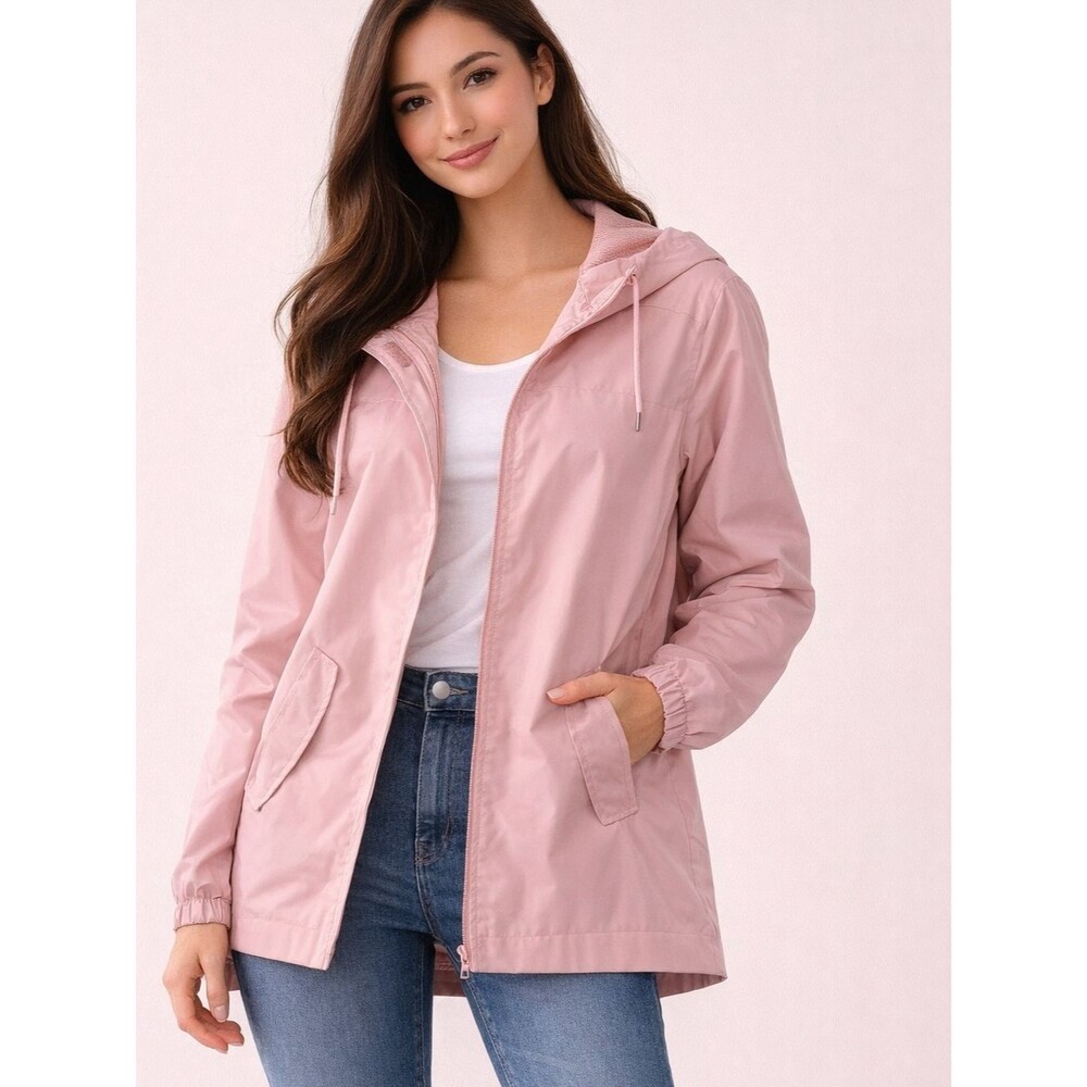 Weatherproof Dusty Rose Hooded Utility Jacket for Women